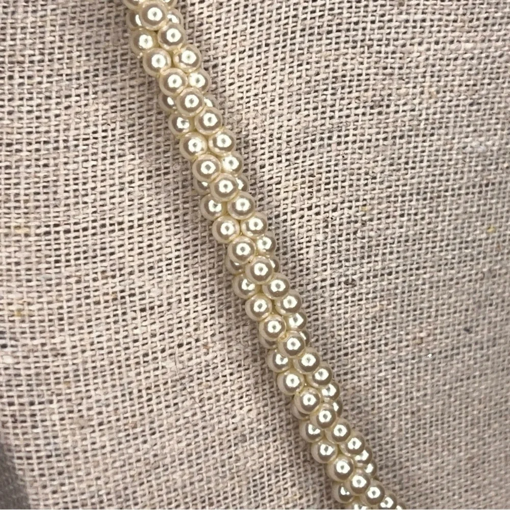 Vintage Pearl Necklace Rope Style Patented Clasp Wedding Event Formal